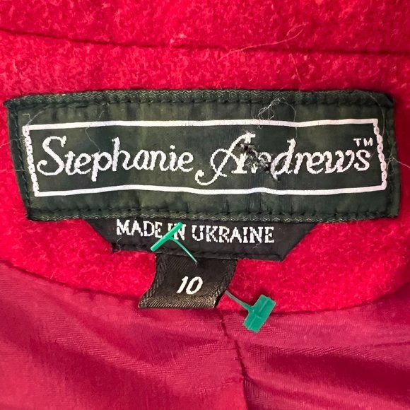 Casual Red Peacoat Size 10, MADE IN UKRAINE, 100% WOOL - Picture 8 of 10